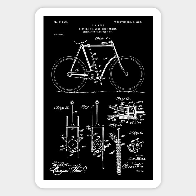 Bicycle driving mechanism 1903 / Cyclist patent present Edit Sticker by Anodyle